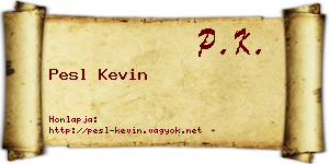 Pesl Kevin névjegykártya